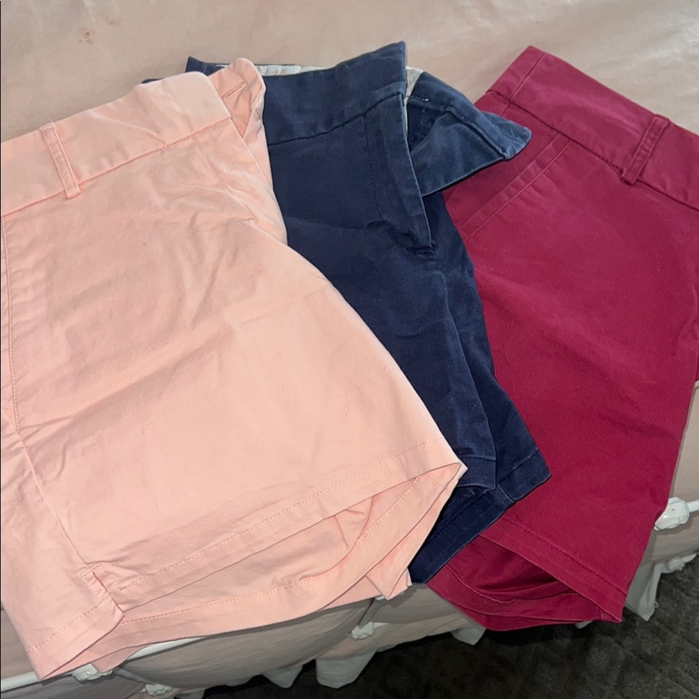 Set of Three Women's Shorts in Pink, Blue, and Red - Ann Taylor Loft